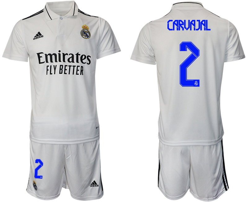 Men 2022-2023 Club Real Madrid home white #2 Adidas Soccer Jersey->real madrid jersey->Soccer Club Jersey
